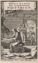 Scholar writing in his study, Jan Luyken, Jan Claesz ten Hoorn, 1697