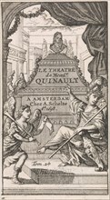 Fame and Minerva point to the tomb of Philippe Quinault, Caspar Luyken, Antoine Schelte, 1697