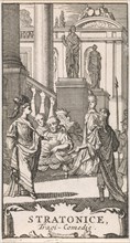 Title page for in Stratonice, P Quinault, Le Theatre, Volume I, 1697, Caspar Luyken, Antoine