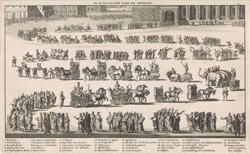 Festive procession towards the Roman amphitheater, Jan Luyken, FranÃ§ois Halma, Willem van de