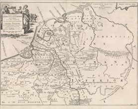 Historical map of the Netherlands at the time of the Frisians, Franks and Saxons I, Jan Luyken,