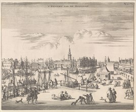 View from the Point on the harbor of Middelburg, The Netherlands, Jan Luyken, Johannes Meertens,
