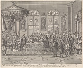 Confirmation of the Edict of Nantes by Henry IV in Paris, 1599, France, Jan Luyken, 1696