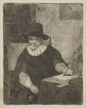 Man in a study, David van der Kellen (II), ca. 1814 - ca. 1859