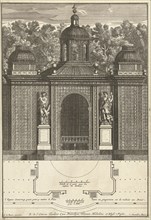 Trellis pavilion with niche, Cornelis Danckerts II, Reinier Ottens I, Reinier Ottens II, 1726-1750