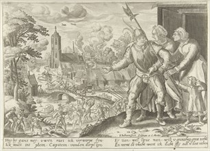 The farmer captain is prevented from fighting, ca 1600, Floris Balthasarsz. van Berckenrode,