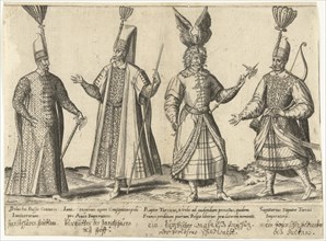 Dress of Ottoman soldiers around 1580, Abraham de Bruyn, Joos de Bosscher, 1581