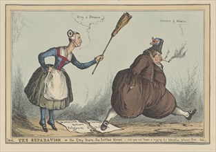 Cartoon on the separation between the Netherlands and Belgium, 1830, William Heath, Thomas McLean,