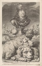 Portrait of Charles XI, King of Sweden, print maker: Pieter van Schuppen, David Ehrenstrahl, 1668