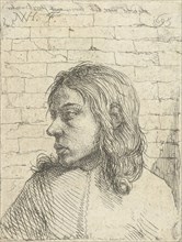 Bust of a young man, left, print maker: Nicolaes van Haeften, 1695