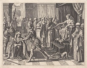 King Ninus sentenced to death, Pieter Serwouters, 1622