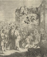 Adoration of the Magi, print maker: Jan Gerritsz. van Bronchorst, Cornelis van Poelenburch, 1613 -