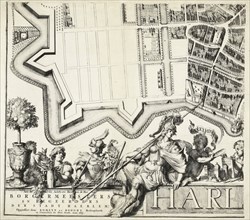 Part of the plan of Haarlem, The Netherlands, Romeyn de Hooghe, 1688 - 1689