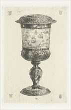Golden cup with lid, donated to Michiel de Ruyter on the occasion of the Journey to Chatham, 1667