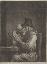 Man and woman reading a letter, Wallerant Vaillant, David Teniers (II), Johannes Covens and