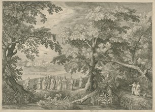 Landscape with Christ and the disciples in the cornfield, print maker: Jan van Londerseel, David