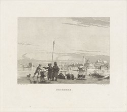Landscape with Skaters and sleds, Izaak Jansz. de Wit, 1807