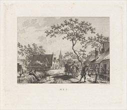 Figures with household in a village street, Izaak Jansz. de Wit, 1805