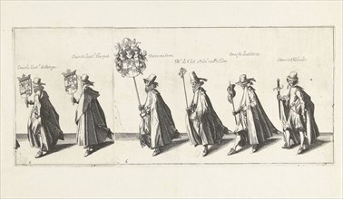 The funeral procession (Plate 6), 1623, Simon Frisius, Hendrick Hondius (I), 1615