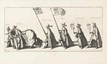 The funeral procession (Plate 5), 1623, Simon Frisius, Hendrick Hondius (I), 1615