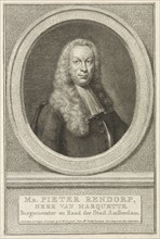 Portrait of Pieter Rendorp, Jacob Houbraken, 1708 - 1780
