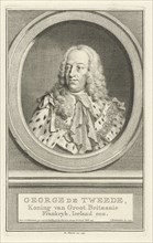 Portrait of George II Augustus, King of England, Jacobus Houbraken, Isaak Tirion, 1754