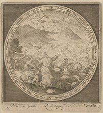 Fifth day of creation, God creates fish and birds, Nicolaes de Bruyn, 1581-1656