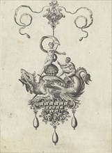 Pendant with dragon with a double shell on his back, Adriaen Collaert, Hans Collaert I, Philips