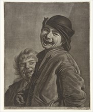 Two laughing boys, Pieter Louw, 1743 - 1800
