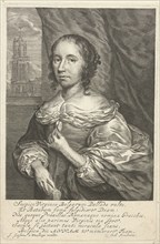 Portrait of Anna Maria van Schurman, Cornelis van Dalen (II), Anonymous, Cornelis Janssens van