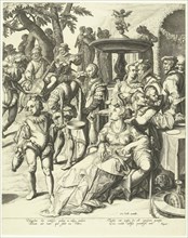 The prodigal son (right page), Jacob de Gheyn (II), Karel van Mander (I), Pieter Hogerbeets, 1596