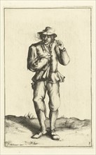Peasant smokes pipe, Cornelis Danckerts I, Justus Danckerts, unknown, 1613-1656