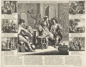The story of the prodigal son, Cornelis van Dalen (I), Rombout van den Hoeye, 1622 - 1665