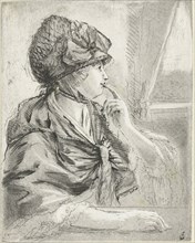 Portrait of a woman sitting by the window, Louis Bernard Coclers, 1756 - 1817
