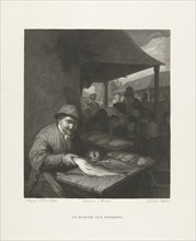 Fish seller on the market, Lambertus Antonius Claessens, c. 1792 - 1834