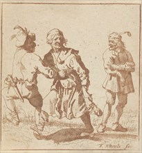 Dancing farmer and his wife, F. Karels, Pieter Nolpe, 1700-1800