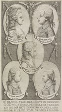 Portraits of Wilhelmina of Prussia, William V, Prince of Orange-Nassau, Louise, Princess of
