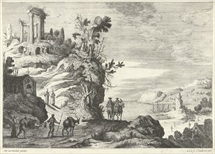 Italian landscape with a ruin, Willem van de Lande, Cornelis Danckerts (I), 1635 - 1656