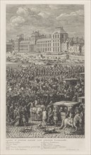Rear Guard of the procession of King Louis XIV of France on the Pont-Neuf, Jan van Huchtenburg,