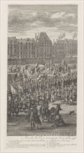 Front of the procession of King Louis XIV of France and his entourage on the Pont-Neuf, Jan van