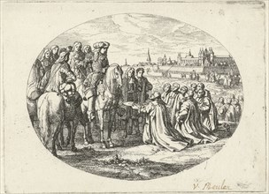 City Keys offered to Louis XIV, King of France, Jan van Huchtenburg, Adam Frans van der Meulen,
