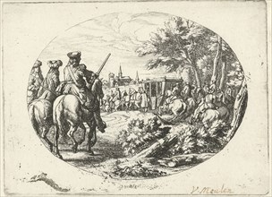 Siege of a city, Jan van Huchtenburg, Adam Frans van der Meulen, 1674 - 1733