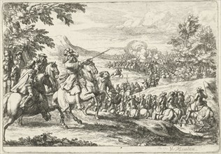 Advancing cavalry, Jan van Huchtenburg, Adam Frans van der Meulen, 1674 - 1733