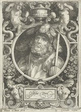 Portrait of Joshua, medallion, Nicolaes de Bruyn, Anonymous, 1594