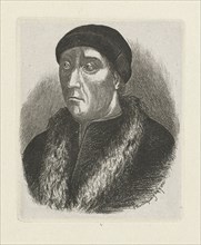 Portrait of Laurens Jansz. Coster, print maker: Joseph Hartogensis, 1856
