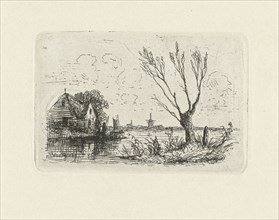 House on a waterfront, Joseph Hartogensis, c. 1837 - 1865