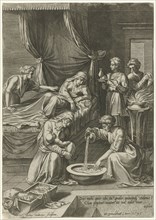 Birth of the Virgin Mary, Julius Goltzius, Victor Ghyslinck, 1586