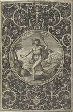 Medallion featuring Mercurius. print maker: Adriaen Collaert, 1570 - 1618