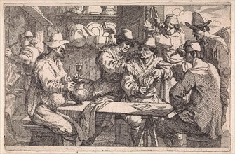 Card Players in tavern, Jan Baptist de Wael, 1642 - 1669