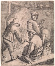 Four farmers in fire, Anonymous, 1626 - 1740